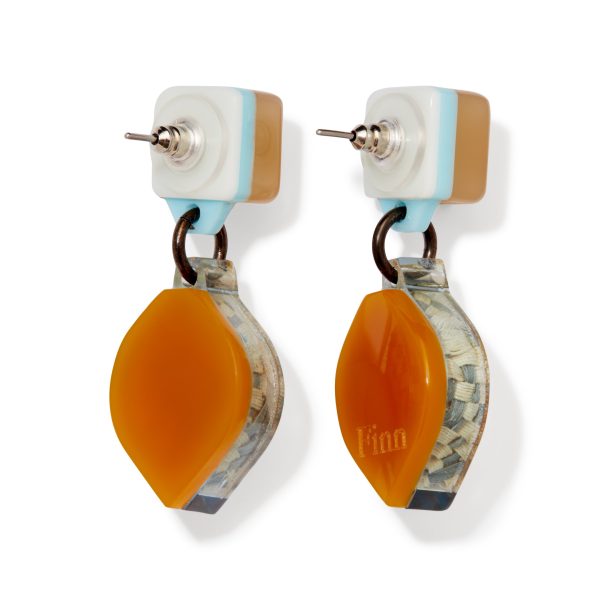 Finn Vita Drop Earrings - Natural/ Blue