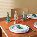 Colorful LED Lighted Mini Glass Trees - Set of 3