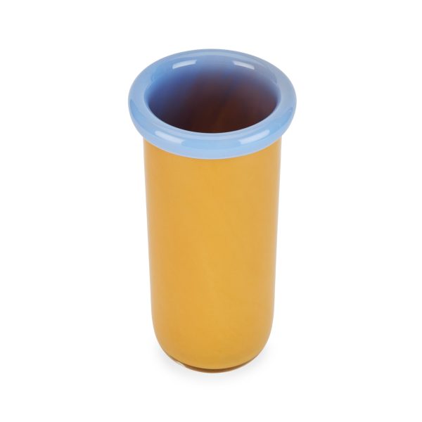 Plegado Glass Vase - Yellow/ Sky Blue