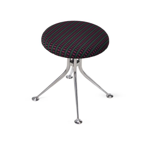 Alexander Girard Upholstered Stool from Herman Miller - Mexidot Pink/ Emerald