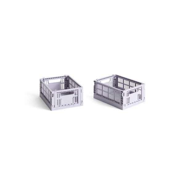 HAY Recycled Plastic Collapsible Color Crate - Lavender