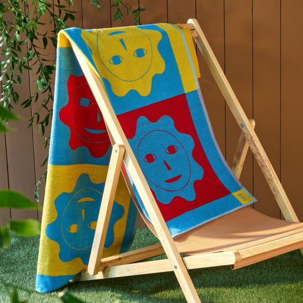 Dusen Dusen Sun Cotton Beach Towel - Red/ Blue