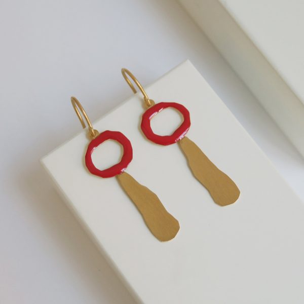 Joan Mir?? Gold-Plated Circle Teardrop Earrings