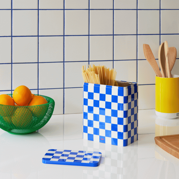 HAY Tin Container - Blue/ Off White