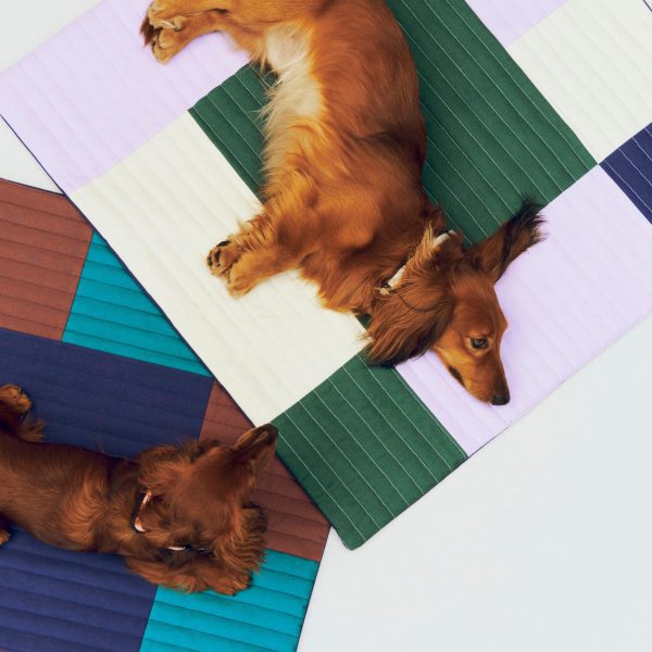 HAY Dog Travel Recycled Polyester Blanket - Lavender/ Green/ Blue