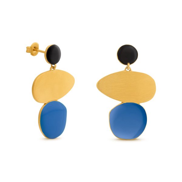 Joan Mir?? Gold-Plated Linear Dots Earrings