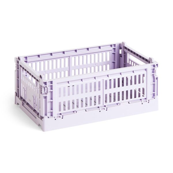 HAY Recycled Plastic Collapsible Color Crate - Lavender