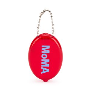 Colorful MoMA Vinyl Coin Pouch - Red/ Light Blue