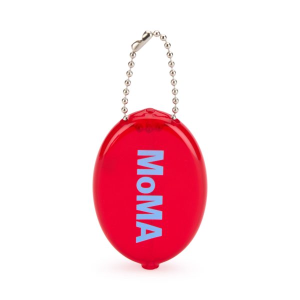 Colorful MoMA Vinyl Coin Pouch - Red/ Light Blue