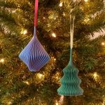 3D-Printed Holiday Ornaments - Set of 2 - Sage/Passion Fruit