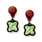 Finn Vita Drop Earrings - Red/ Green