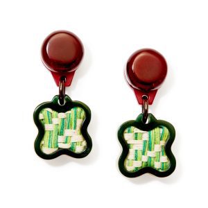 Finn Vita Drop Earrings - Red/ Green