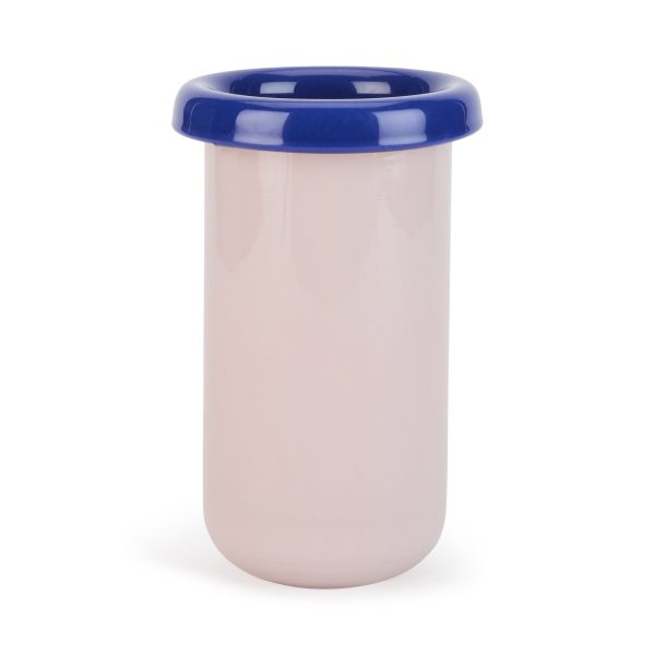 Plegado Glass Vase - Pale Pink/ Cobalt