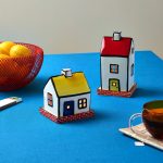 House Ceramic Tea Light Holder - Yellow