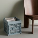 HAY Recycled Plastic Collapsible Color Crate - Dusty Blue