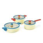 Geometric Non-Stick Cookware - Yellow/ Rust