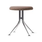 Alexander Girard Upholstered Stool from Herman Miller - Checker Sienna Dark/ Khaki