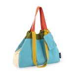Colorful Oversized Cotton Canvas Tote Bag - Blue