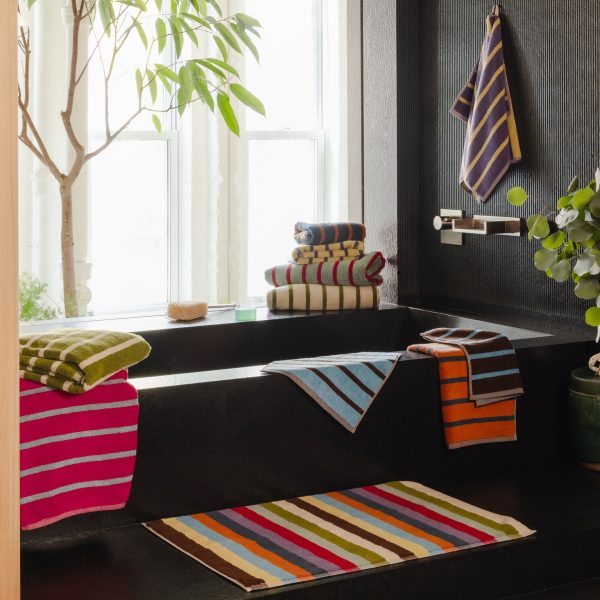 Dusen Dusen Bird Striped Cotton Towel - Warbler