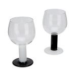Bodum Chunky Wine Glasses - Set of 2 - Black/ White