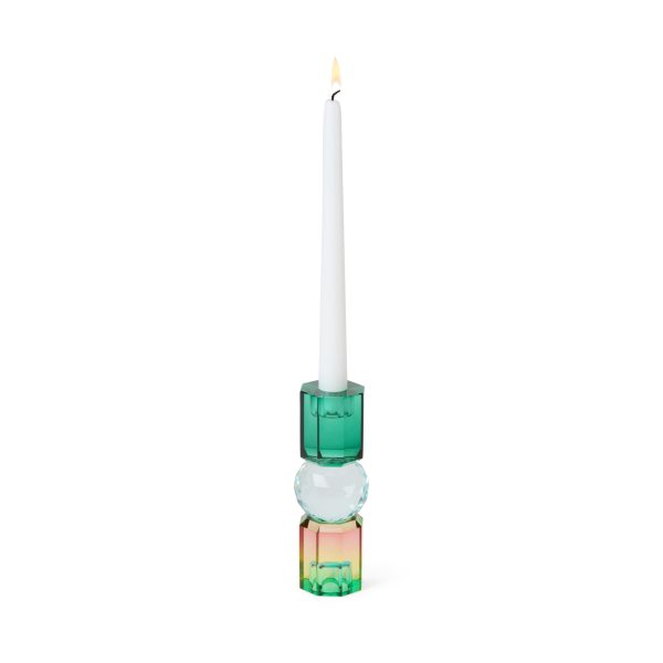 Faceted Crystal Candle Holder - Multi