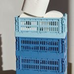 HAY Recycled Plastic Collapsible Color Crate - Electric Blue