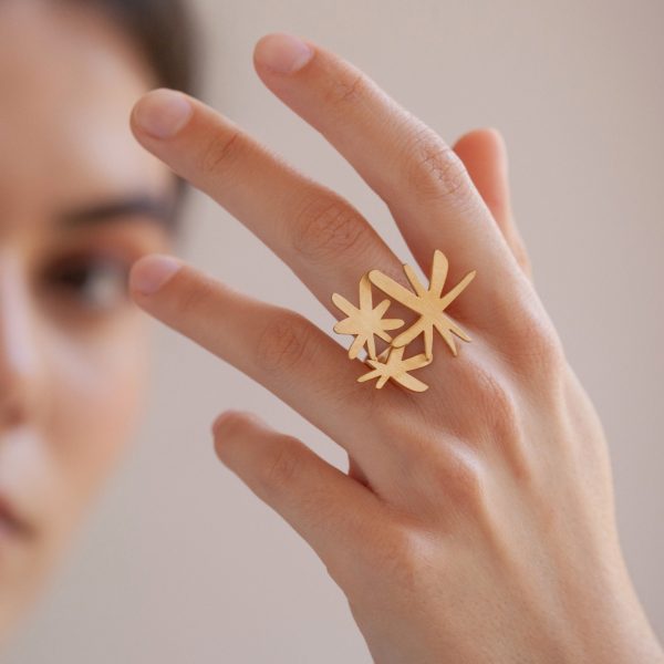 Joan Mir?? Gold-Plated Starburst Ring