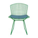 Knoll Side Chair with Cushion by Harry Bertoia - Green/ Opal