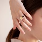 Joan Mir?? Gold-Plated Dots Cuff Ring