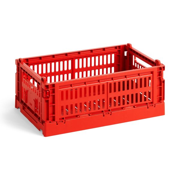 HAY Recycled Plastic Collapsible Color Crate - Red