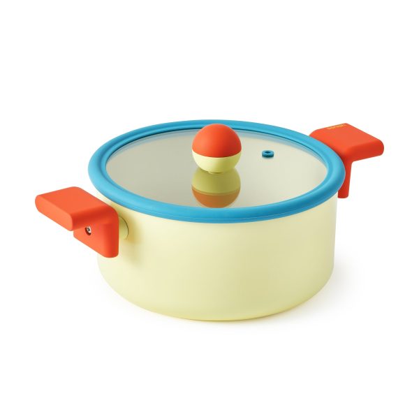 Geometric Non-Stick Cookware - Yellow/ Rust