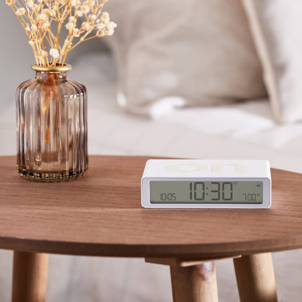 Lexon Flip Rechargeable Alarm Clock - White