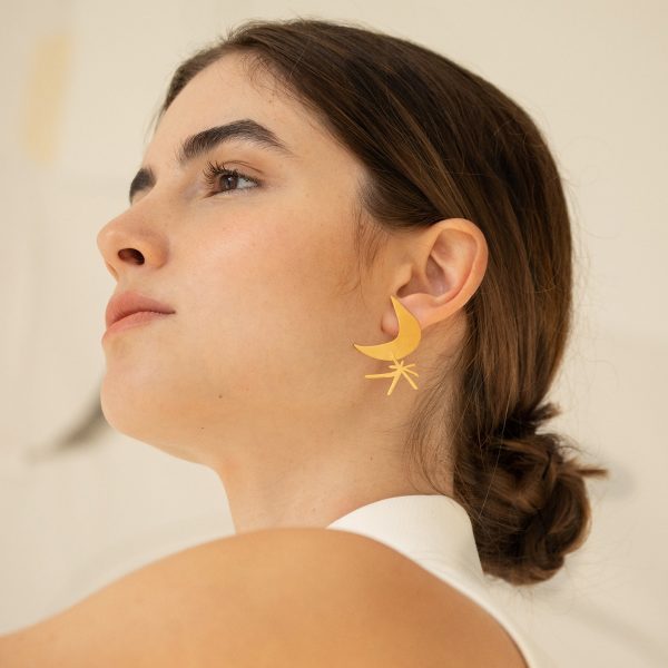 Joan Mir?? Gold-Plated Moon & Star Earrings