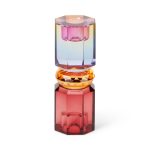 Faceted Crystal Candle Holder - Multi