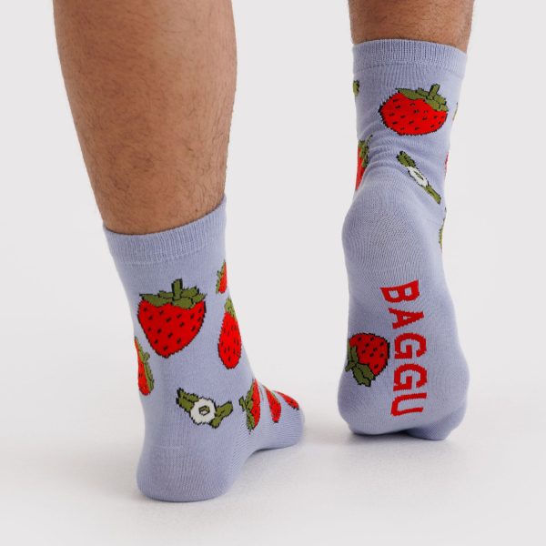 Baggu Crew Socks - Strawberry Blossom