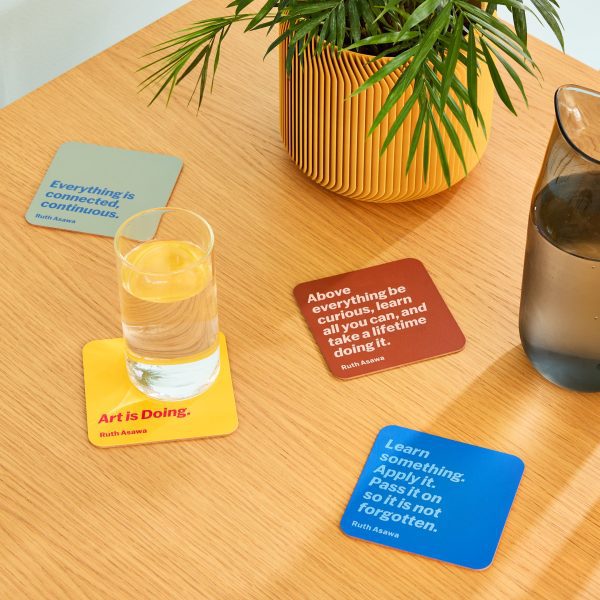 Ruth Asawa Recycled Leather Quote Coasters - Set of 4 - Ruth Asawa