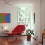 Knoll Womb Lounge Chair & Ottoman by Eero Saarinen - Red