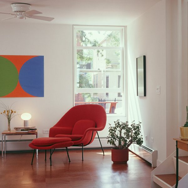 Knoll Womb Lounge Chair & Ottoman by Eero Saarinen - Red