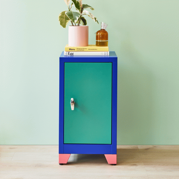 Metal Locker & Side Table - Green