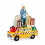 NYC Glass Holiday Ornament - Taxi