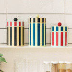 Dusen Dusen Striped Canister - Yellow/ Blue