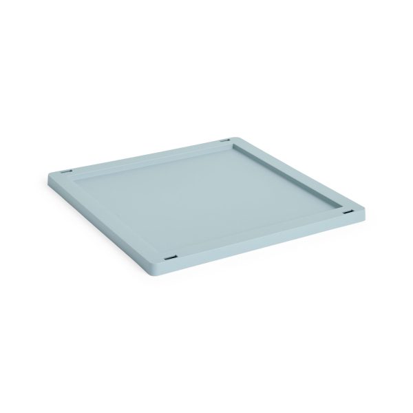 HAY Recycled Storage Bin Collapsible Plastic Lid - Dusty Blue