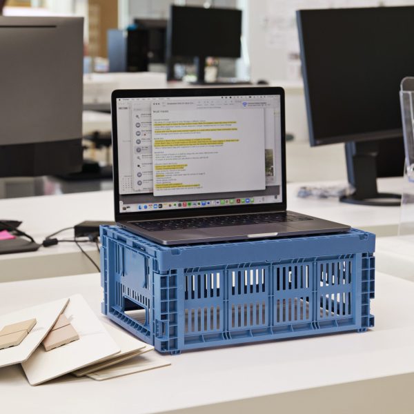 HAY Recycled Plastic Collapsible Color Crate - Electric Blue