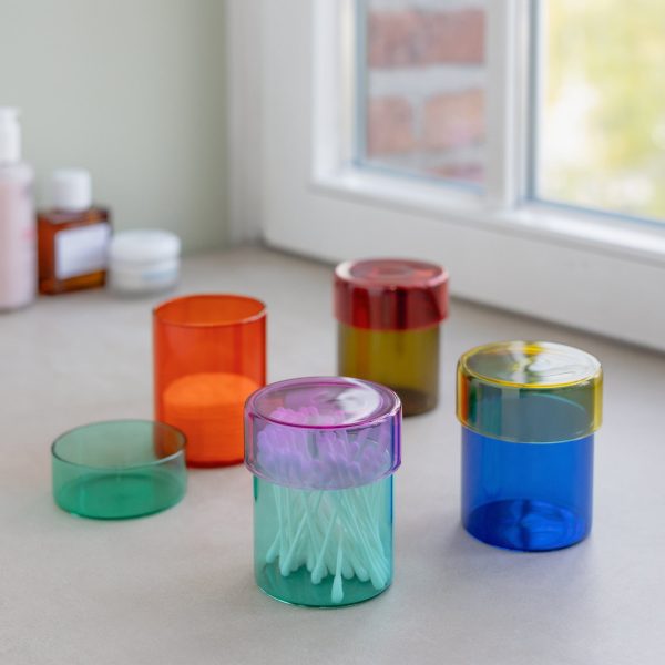 Multicolor Glass Jars - Set of 4