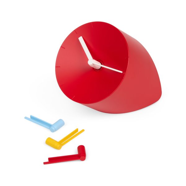 Corner Desk Clock - Red