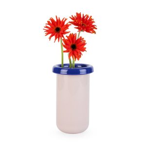 Plegado Glass Vase - Pale Pink/ Cobalt