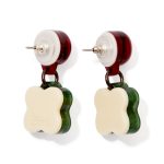 Finn Vita Drop Earrings - Red/ Green