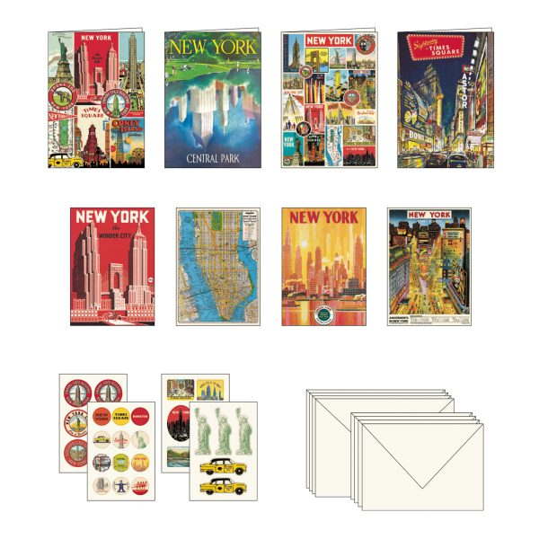NYC Vintage Attractions Notecards - Set of 8