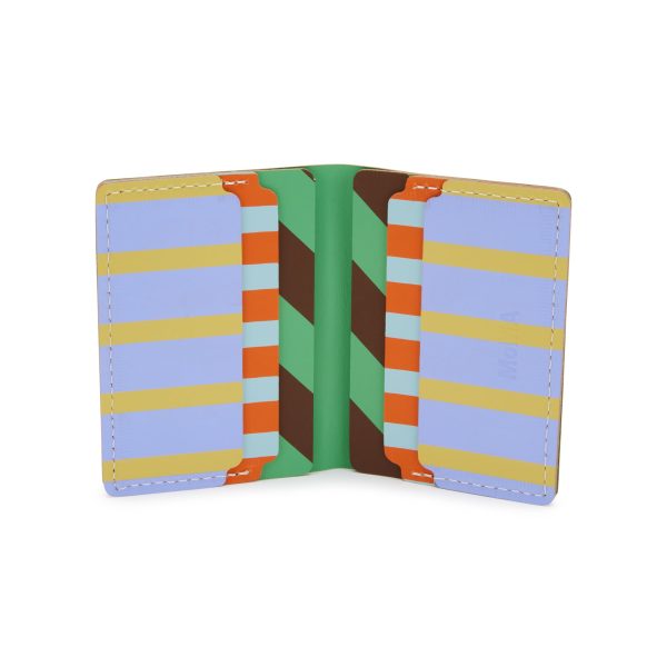 Dusen Dusen Recycled Leather Double Card Holder - Stripe