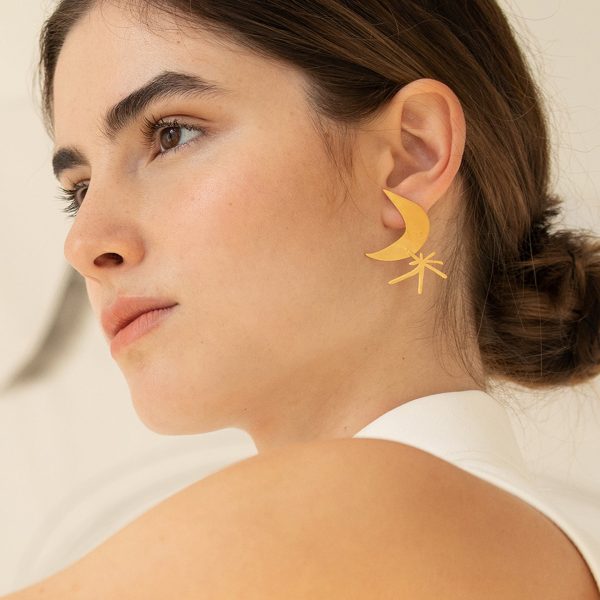 Joan Mir?? Gold-Plated Moon & Star Earrings